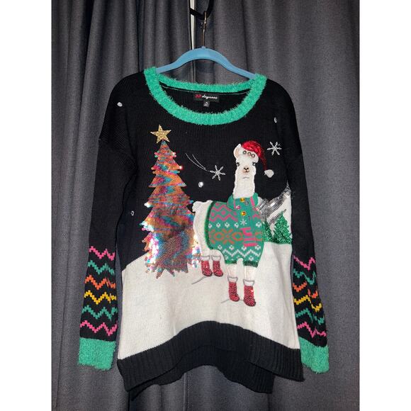 Ugly Christmas Sweater Xmas Size Medium Llama - Picture 1 of 3